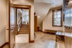 Ski lockers in mud room